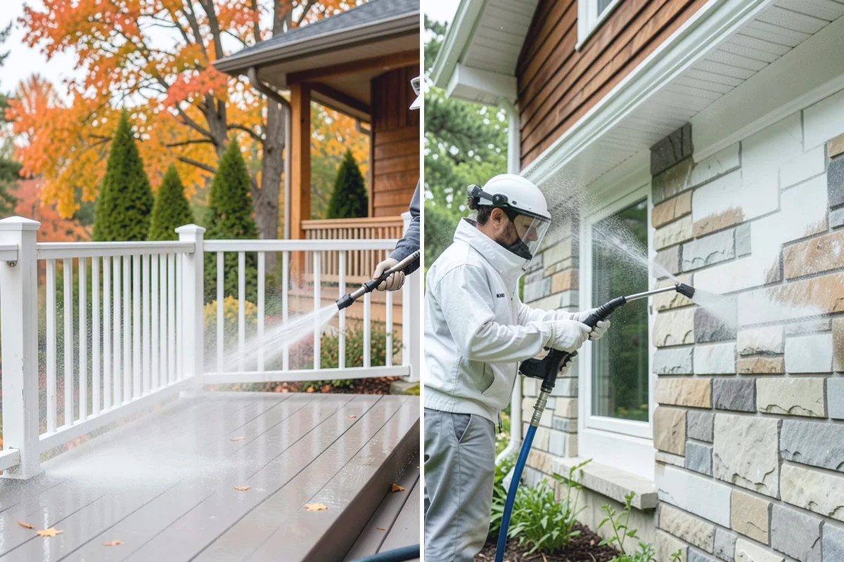 Efflorescence Removal in Woodinville, King County, WA - Dry-brush loose surface crystals from the masonry
