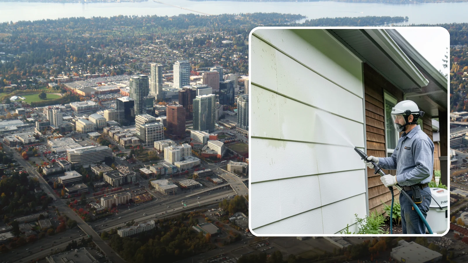 EIFS Cleaning in Bellevue, King County, WA - EIFS cleaning safely removes mildew and grime from synthetic stucco systems that demand a very gentle, moisture-conscious...