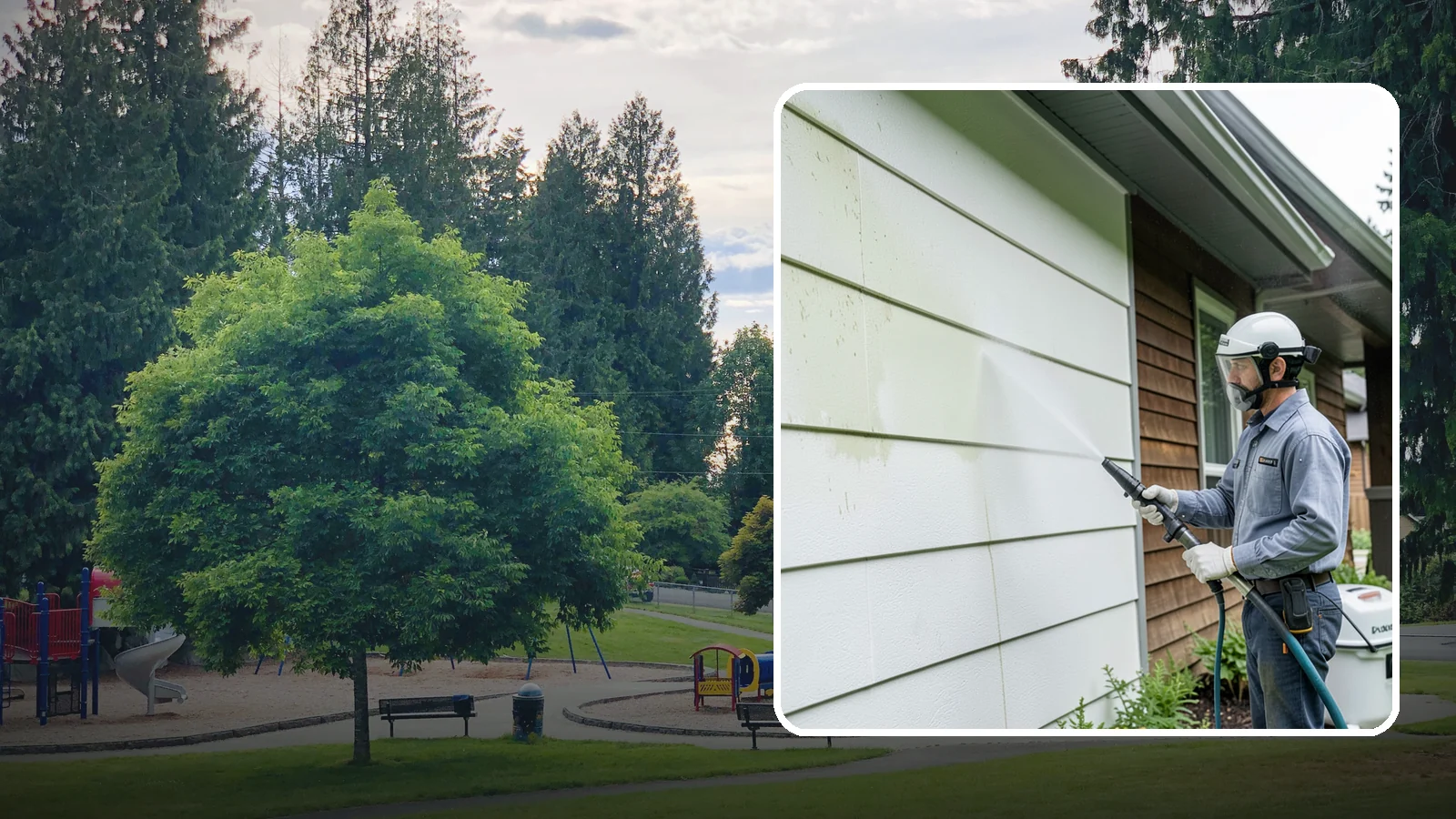 EIFS Cleaning in Bonney Lake, Pierce County, WA - EIFS cleaning safely removes mildew and grime from synthetic stucco systems that demand a very gentle, moisture-conscious...