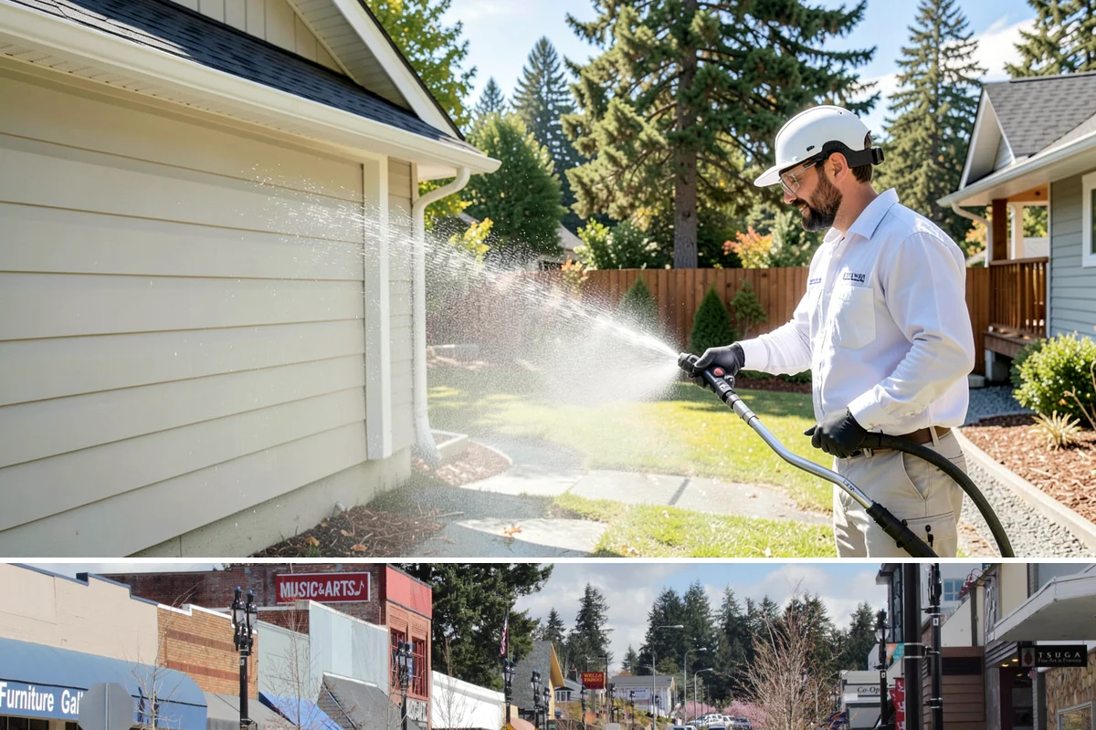 EIFS Cleaning in Bothell, King County, WA - Schedule in the dry summer stretch so the sensitive system dries fully and stays free of trapped moisture.