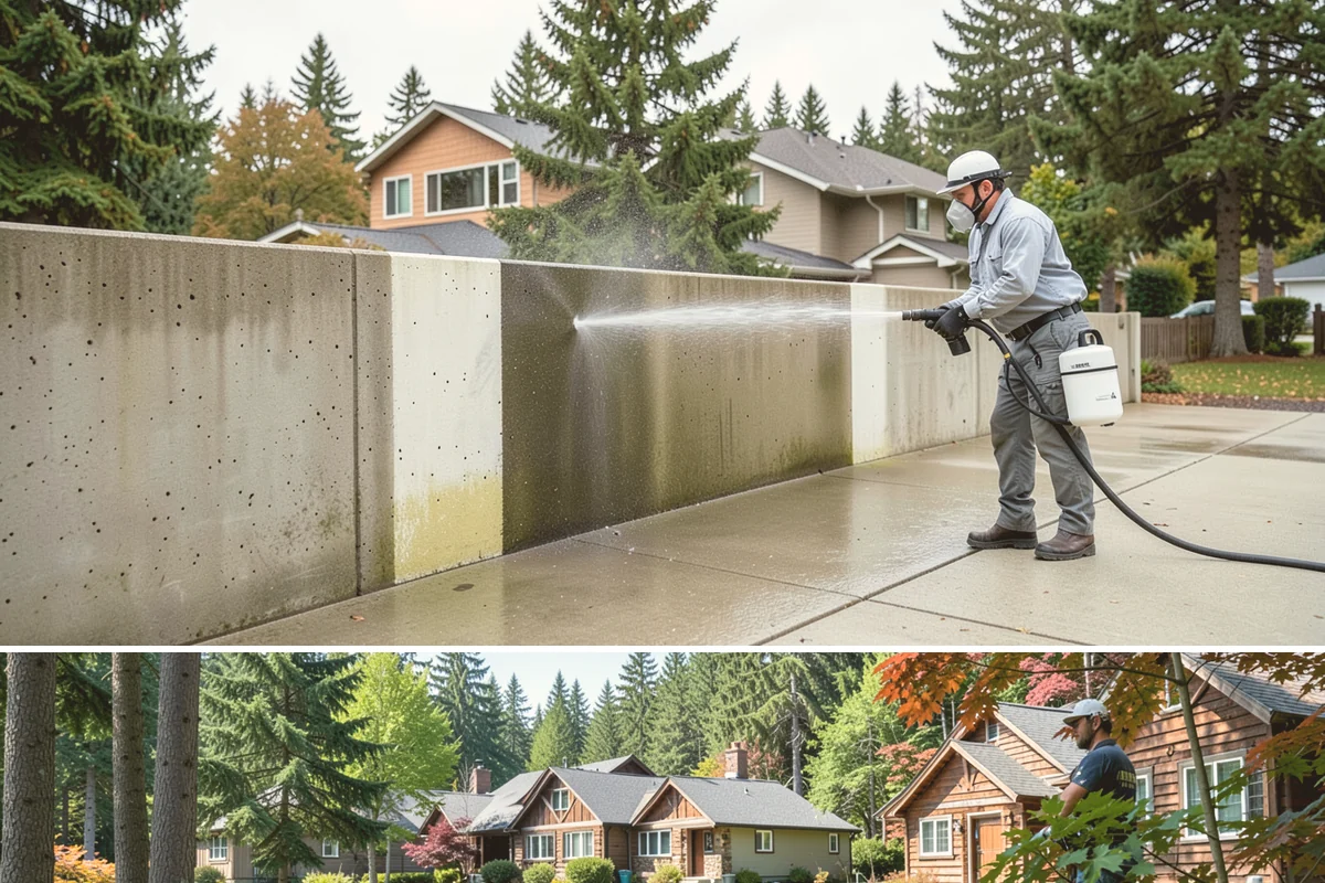 EIFS Cleaning in Edgewood, Pierce County, WA - Schedule in the dry summer stretch so the sensitive system dries fully and stays free of trapped moisture.