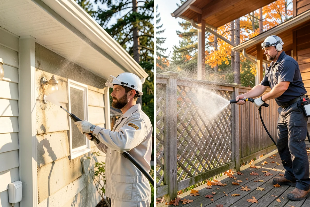 EIFS Cleaning in Enumclaw, King County, WA - Identify the EIFS finish and note any damaged areas