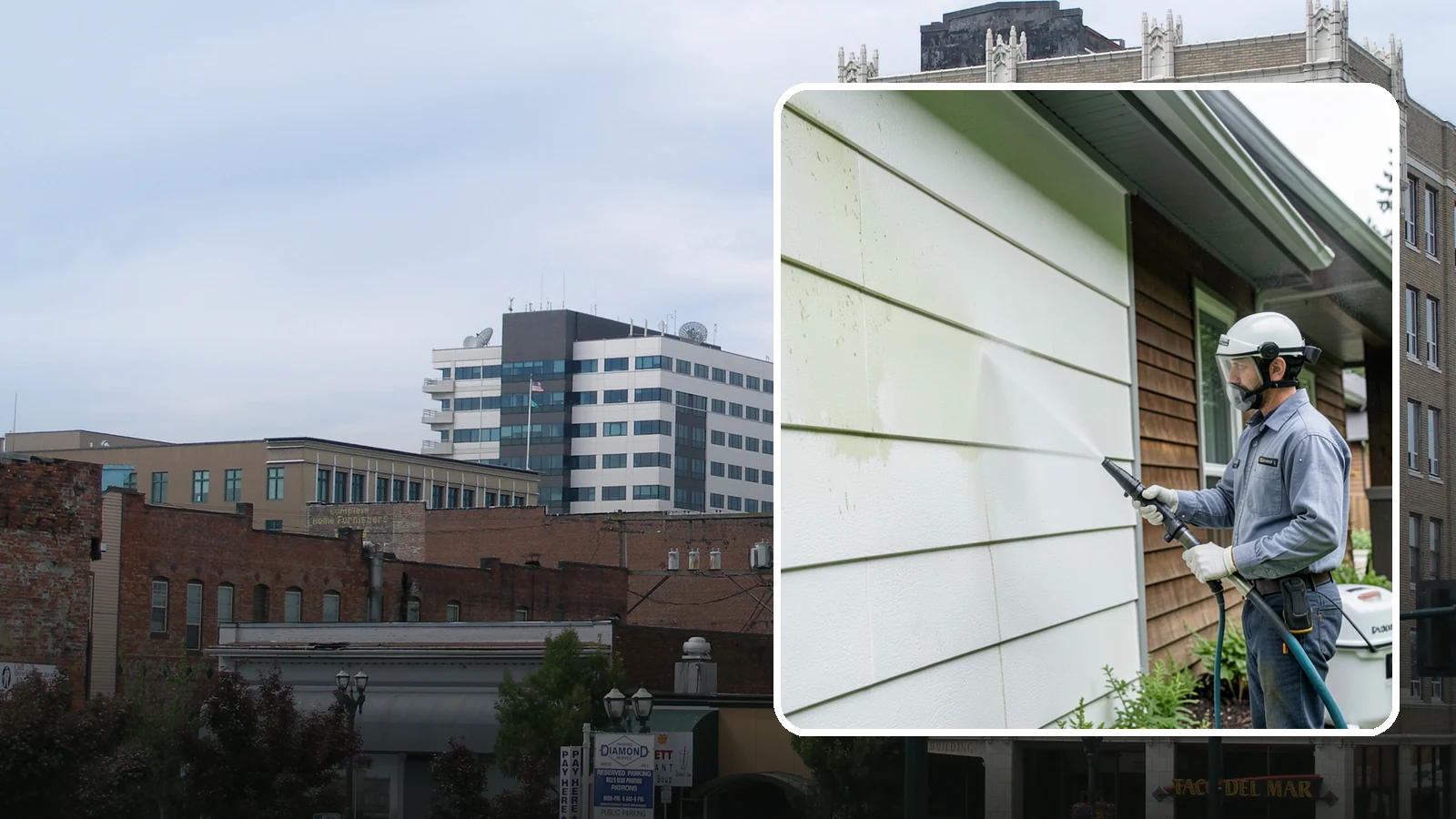 EIFS Cleaning in Everett, Snohomish County, WA - EIFS cleaning safely removes mildew and grime from synthetic stucco systems that demand a very gentle, moisture-conscious...