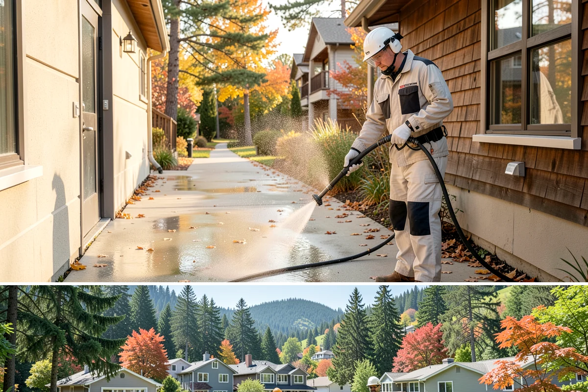 EIFS Cleaning in Fircrest, Pierce County, WA - Schedule in the dry summer stretch so the sensitive system dries fully and stays free of trapped moisture.