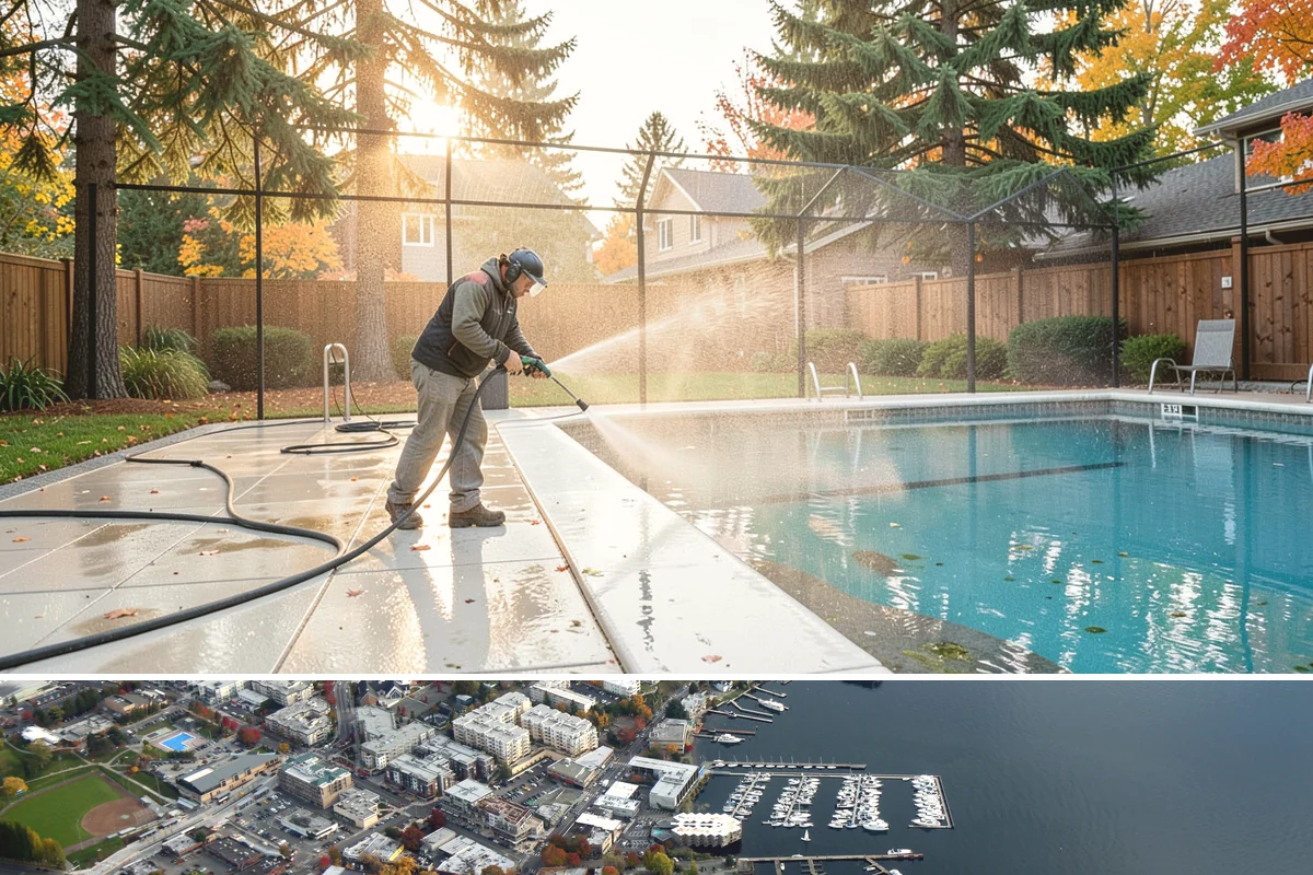EIFS Cleaning in Kirkland, King County, WA - Schedule in the dry summer stretch so the sensitive system dries fully and stays free of trapped moisture.