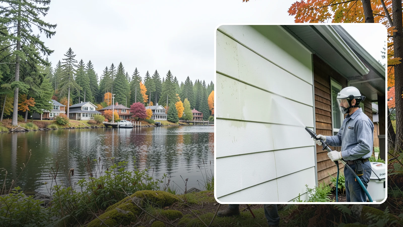 EIFS Cleaning in La Conner, Skagit County, WA - EIFS cleaning safely removes mildew and grime from synthetic stucco systems that demand a very gentle, moisture-conscious...