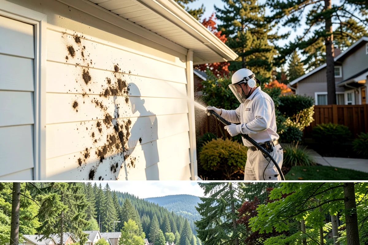 EIFS Cleaning in Lake Forest Park, King County, WA - Schedule in the dry summer stretch so the sensitive system dries fully and stays free of trapped moisture.