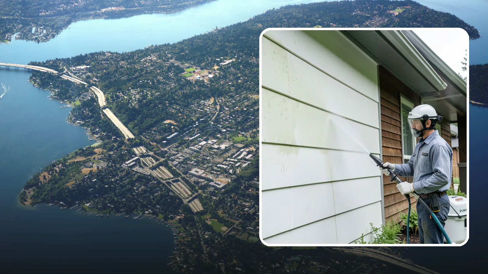 EIFS Cleaning in Mercer Island, King County, WA - EIFS cleaning safely removes mildew and grime from synthetic stucco systems that demand a very gentle, moisture-conscious...
