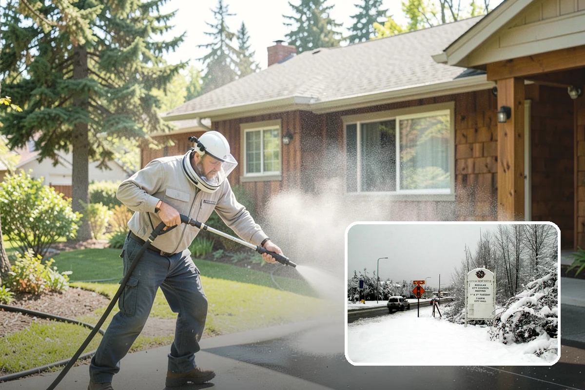 EIFS Cleaning in Newcastle, King County, WA - Cleans synthetic stucco without abrasive force