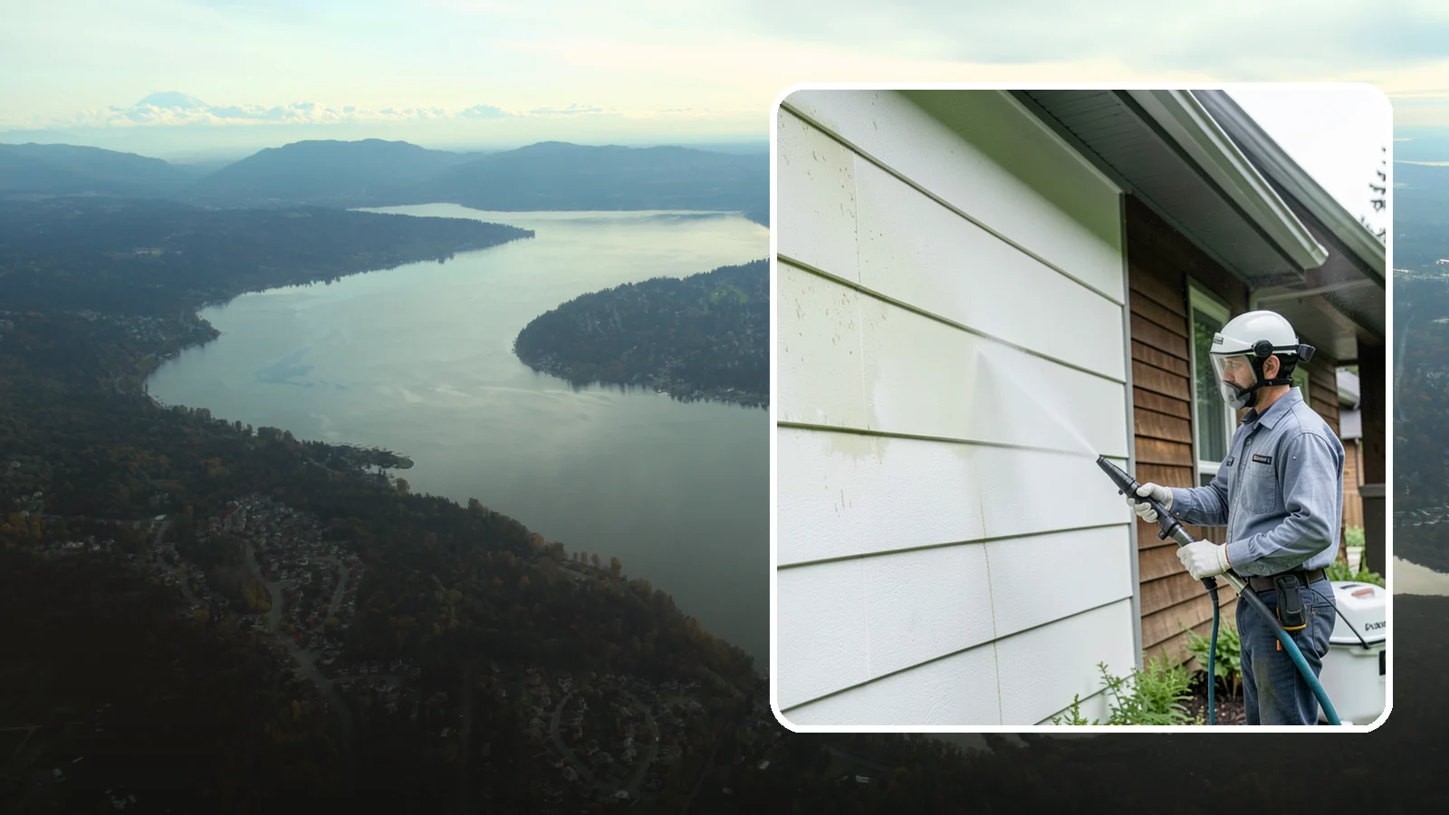 EIFS Cleaning in Sammamish, King County, WA - EIFS cleaning safely removes mildew and grime from synthetic stucco systems that demand a very gentle, moisture-conscious...