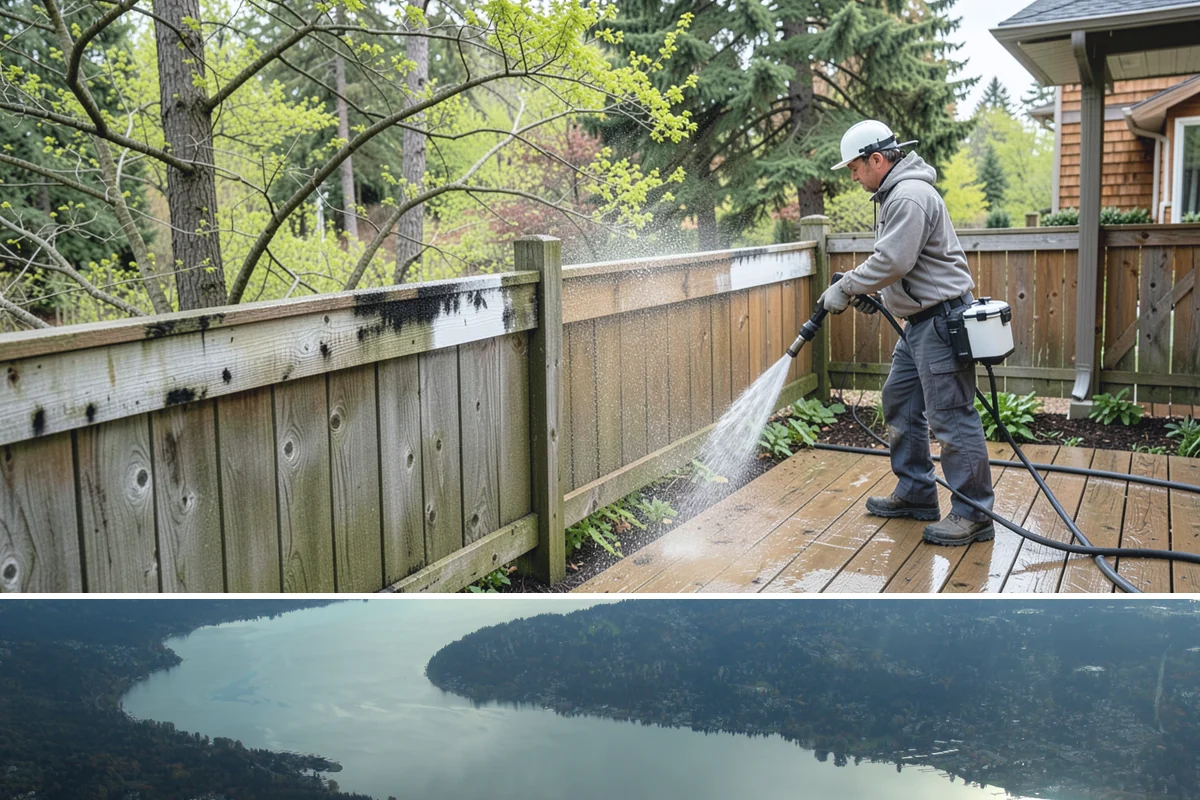 EIFS Cleaning in Sammamish, King County, WA - Schedule in the dry summer stretch so the sensitive system dries fully and stays free of trapped moisture.