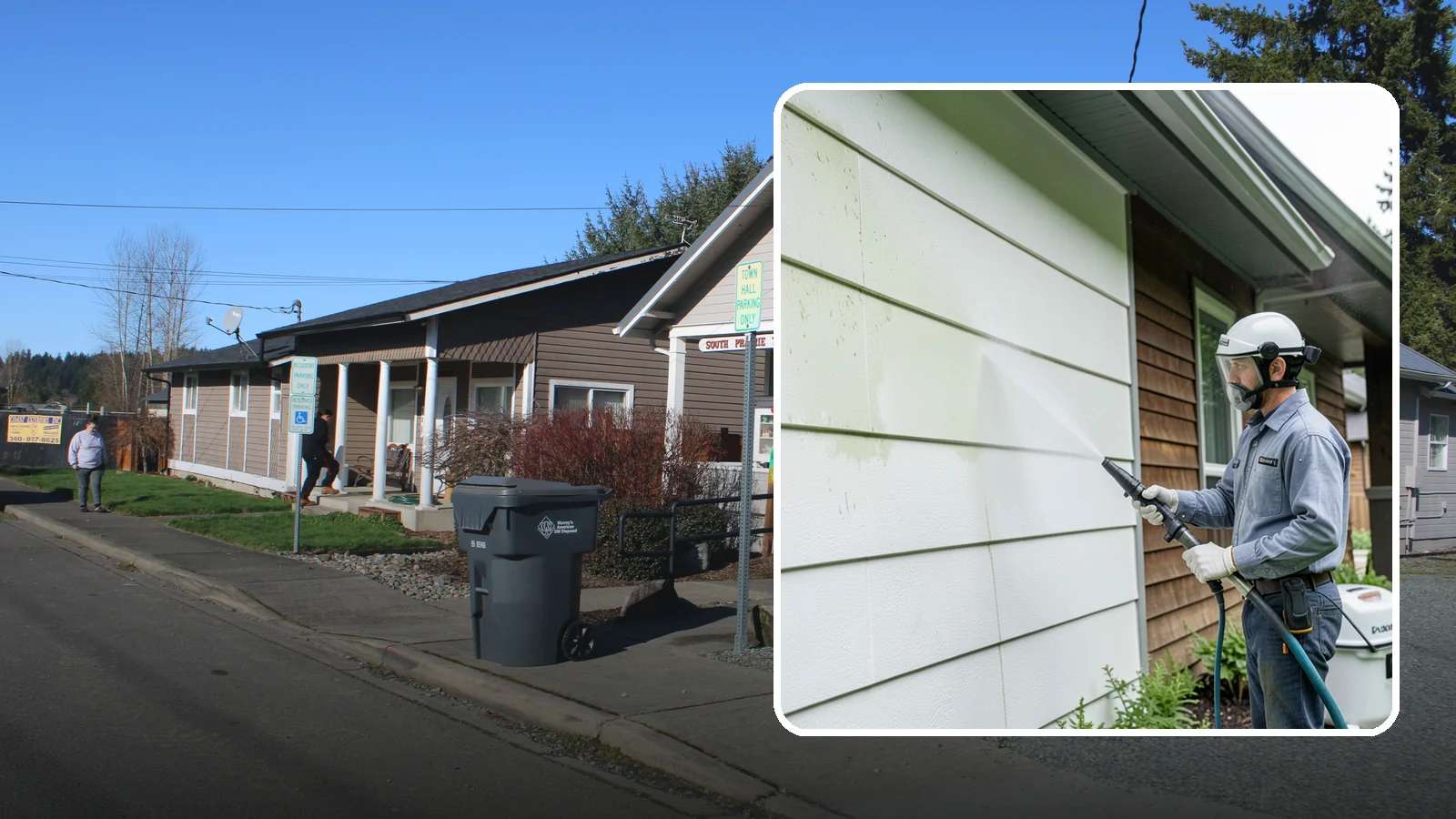 EIFS Cleaning in South Prairie, Pierce County, WA - EIFS cleaning safely removes mildew and grime from synthetic stucco systems that demand a very gentle, moisture-conscious...