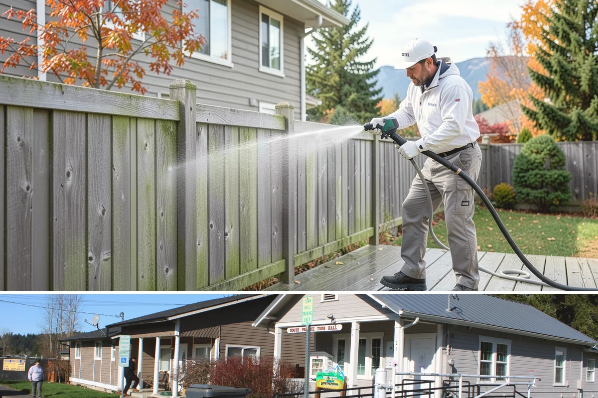 EIFS Cleaning in South Prairie, Pierce County, WA - Schedule in the dry summer stretch so the sensitive system dries fully and stays free of trapped moisture.