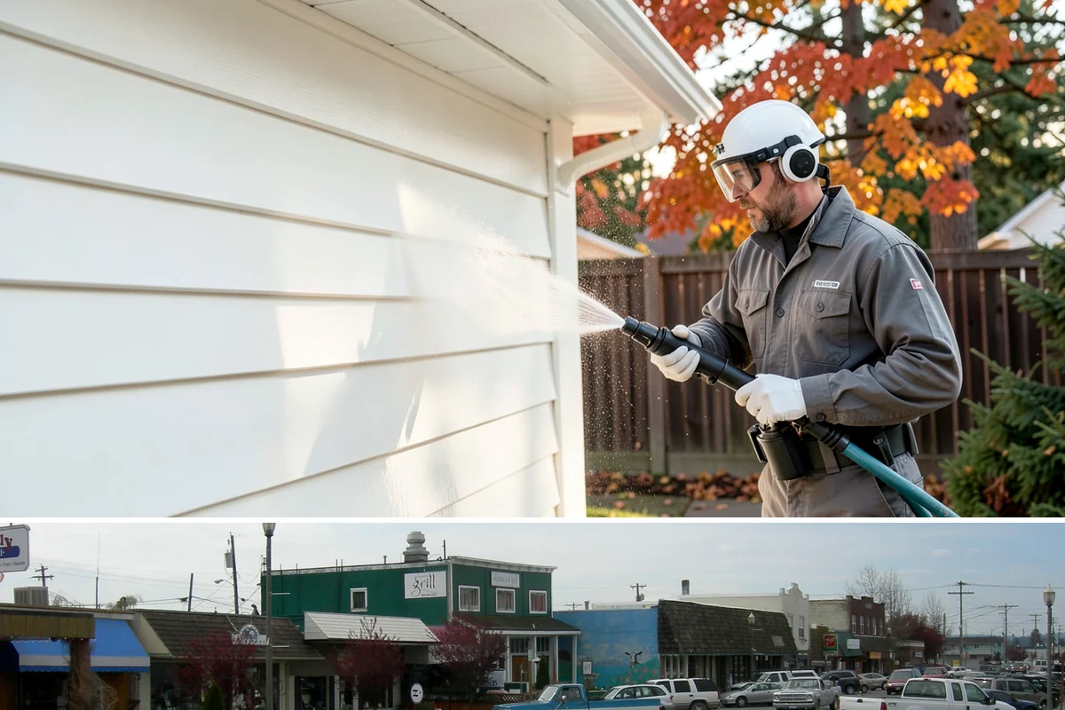 EIFS Cleaning in Stanwood, Snohomish County, WA - Schedule in the dry summer stretch so the sensitive system dries fully and stays free of trapped moisture.