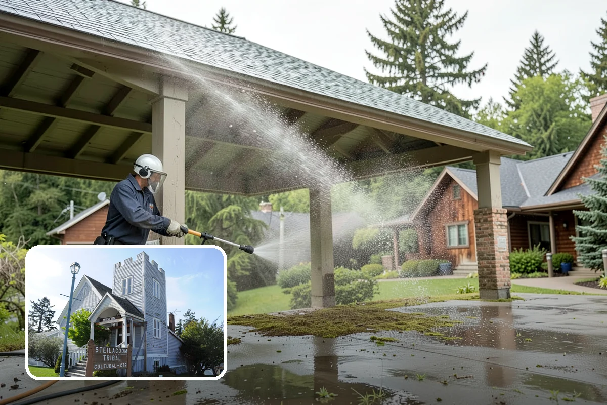 EIFS Cleaning in Steilacoom, Pierce County, WA - Cleans synthetic stucco without abrasive force