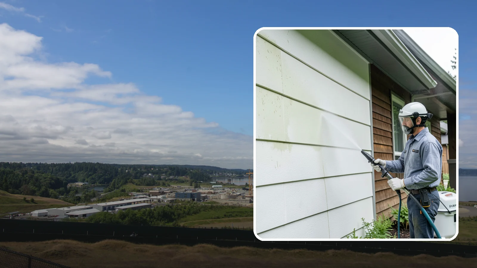 EIFS Cleaning in University Place, Pierce County, WA - EIFS cleaning safely removes mildew and grime from synthetic stucco systems that demand a very gentle, moisture-conscious...