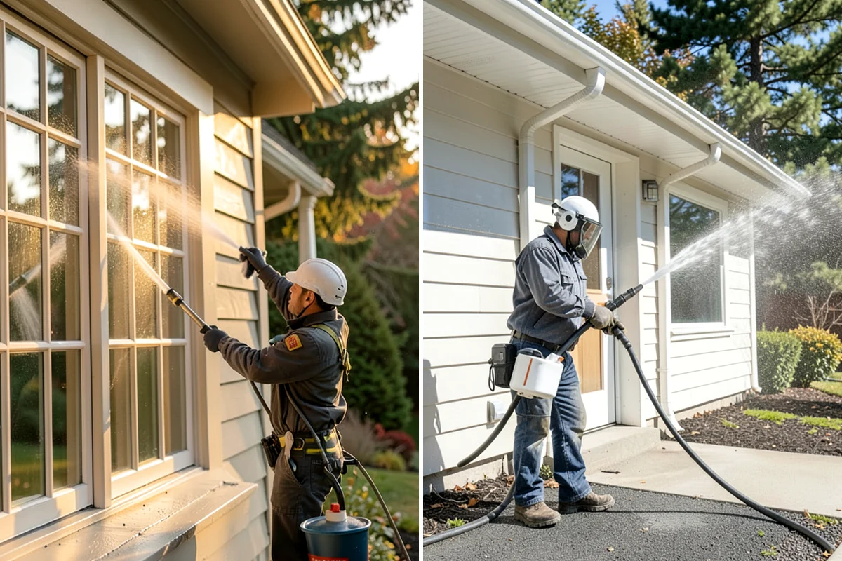 Entrance Canopy Cleaning in Arlington, Snohomish County, WA - Protect the entry area and stage safe overhead access