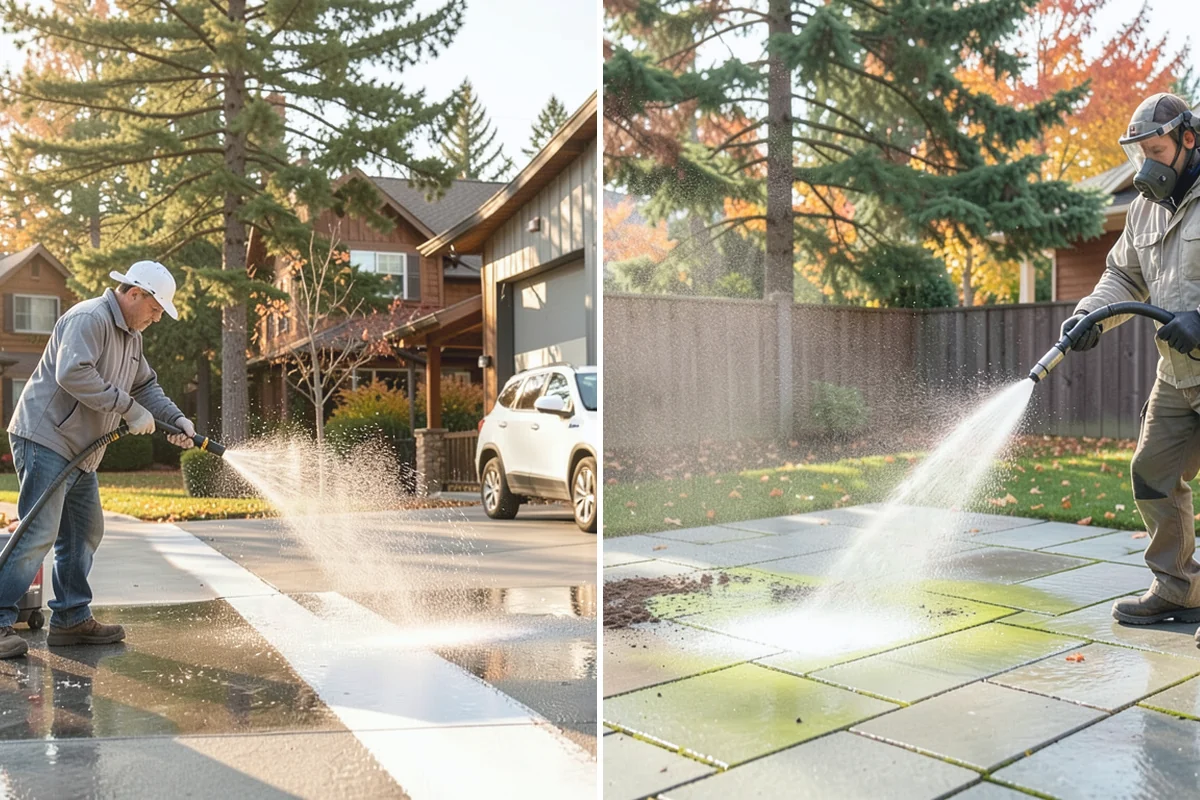 Entrance Canopy Cleaning in Auburn, King County, WA - Protect the entry area and stage safe overhead access