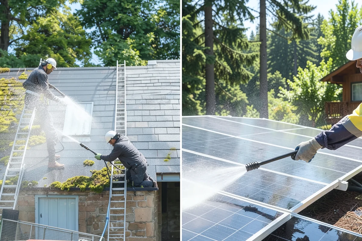 Entrance Canopy Cleaning in Beaux Arts Village, King County, WA - Protect the entry area and stage safe overhead access