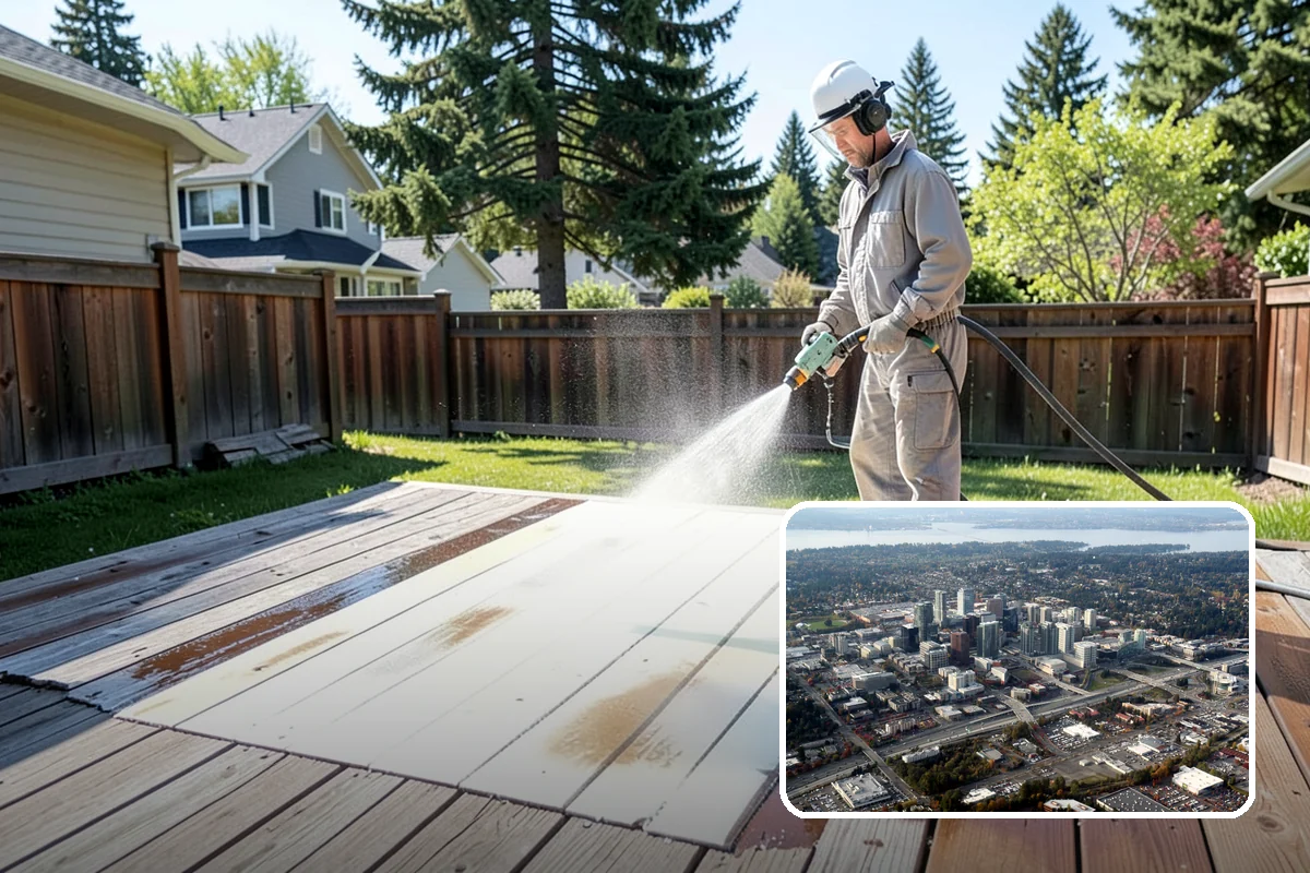 Entrance Canopy Cleaning in Bellevue, King County, WA - Brightens the canopy underside that visitors see first