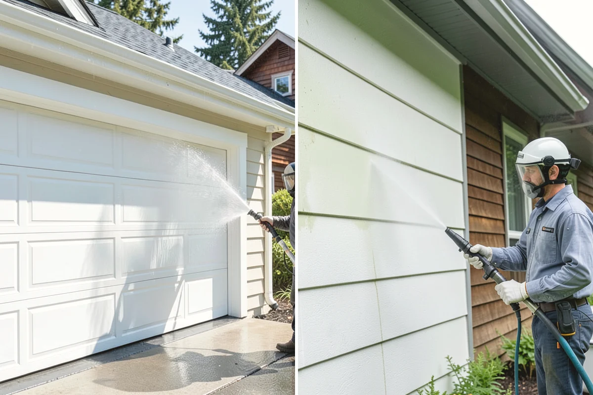 Entrance Canopy Cleaning in Black Diamond, King County, WA - Protect the entry area and stage safe overhead access