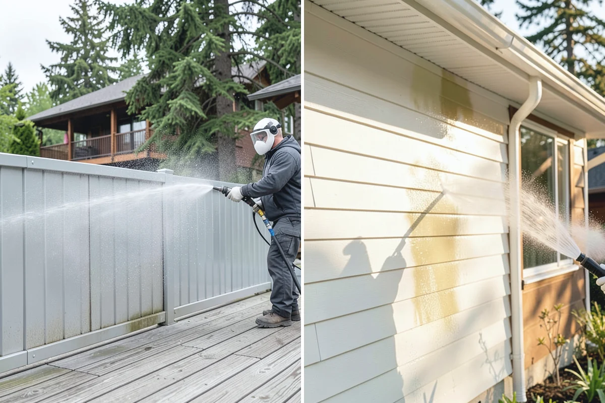 Entrance Canopy Cleaning in Bonney Lake, Pierce County, WA - Protect the entry area and stage safe overhead access