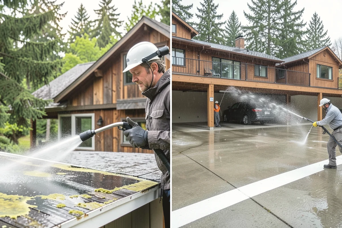 Entrance Canopy Cleaning in Burlington, Skagit County, WA - Protect the entry area and stage safe overhead access