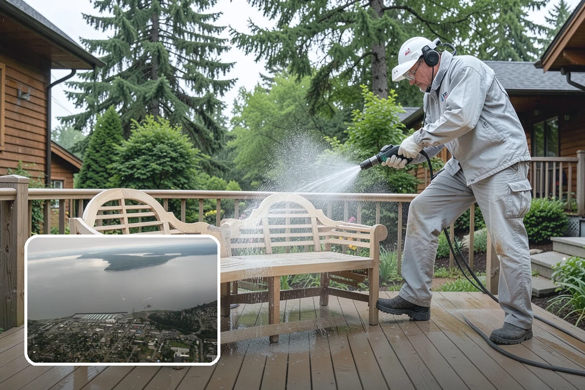Entrance Canopy Cleaning in Des Moines, King County, WA - Brightens the canopy underside that visitors see first