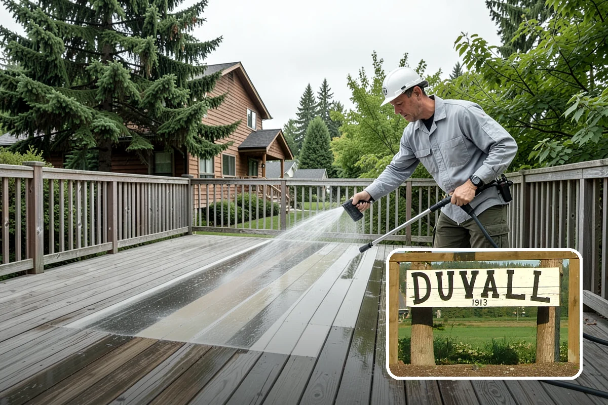 Entrance Canopy Cleaning in Duvall, King County, WA - Brightens the canopy underside that visitors see first