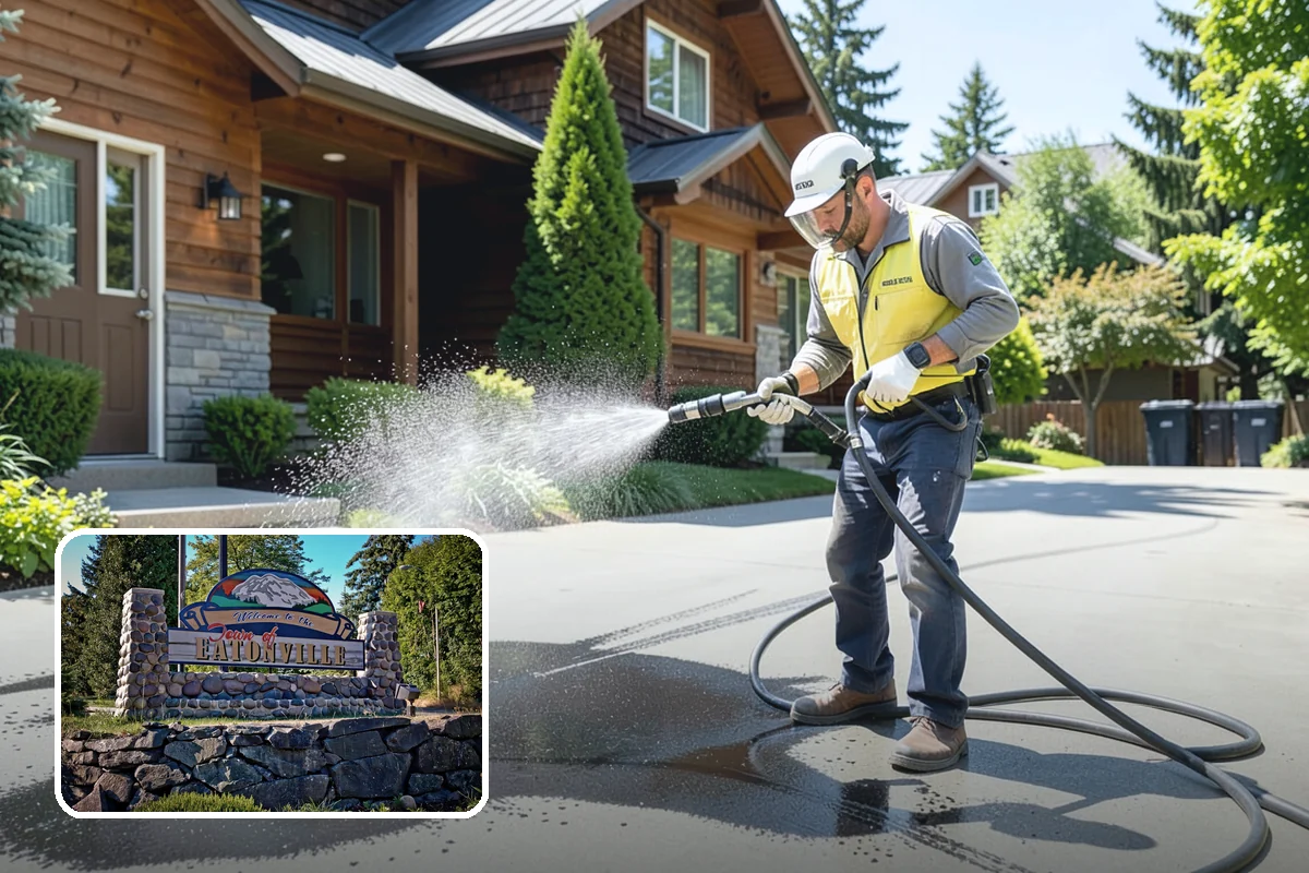 Entrance Canopy Cleaning in Eatonville, Pierce County, WA - Brightens the canopy underside that visitors see first