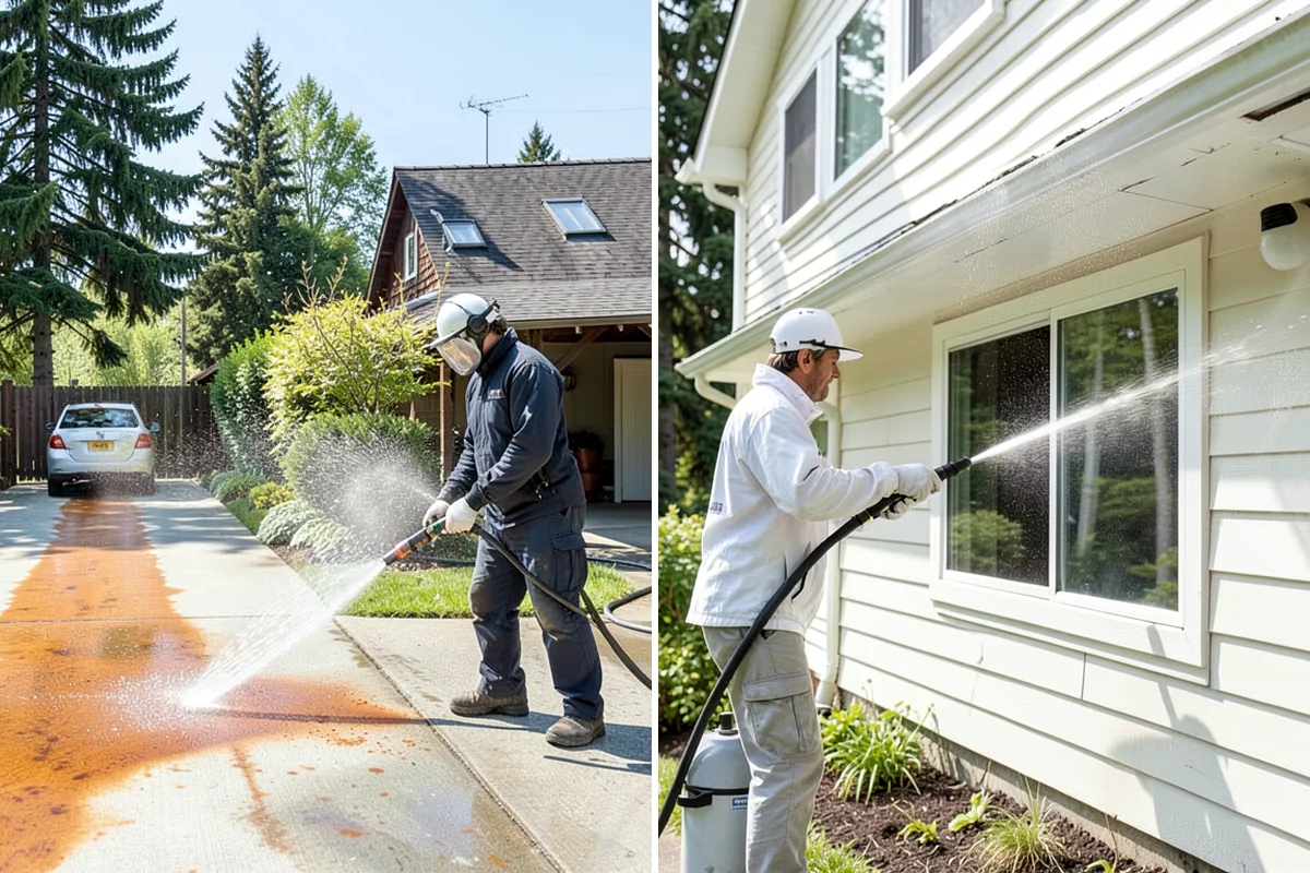 Entrance Canopy Cleaning in Federal Way, King County, WA - Protect the entry area and stage safe overhead access