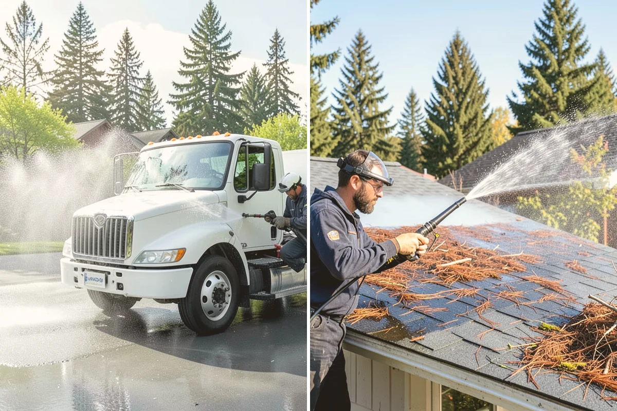 Entrance Canopy Cleaning in Fife, Pierce County, WA - Protect the entry area and stage safe overhead access