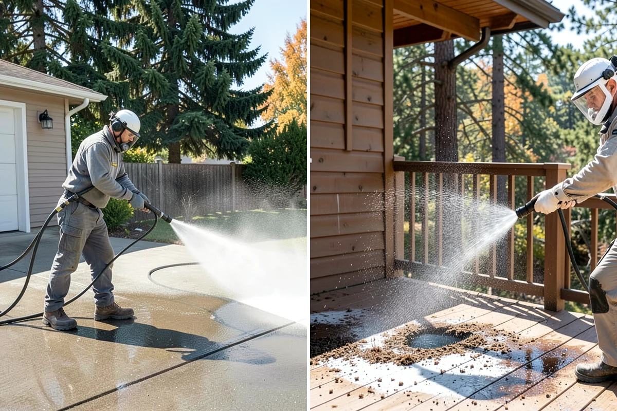 Entrance Canopy Cleaning in Fircrest, Pierce County, WA - Protect the entry area and stage safe overhead access