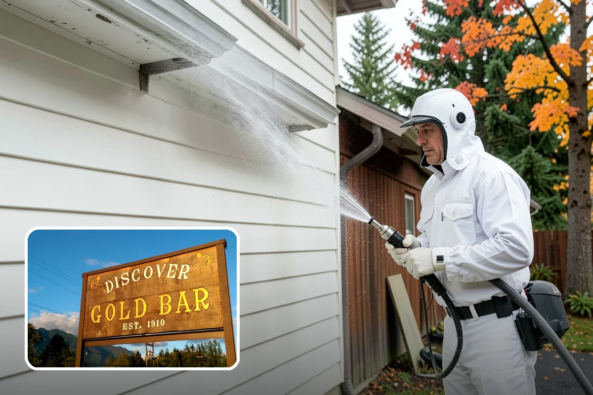 Entrance Canopy Cleaning in Gold Bar, Snohomish County, WA - Brightens the canopy underside that visitors see first