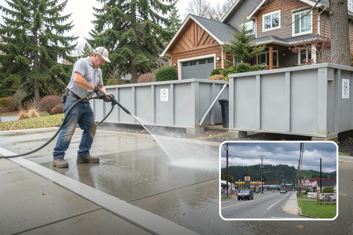 Entrance Canopy Cleaning in Granite Falls, Snohomish County, WA - Brightens the canopy underside that visitors see first