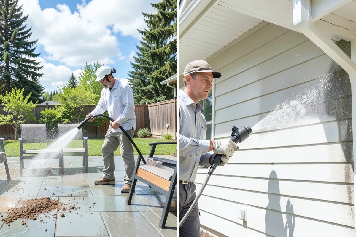 Entrance Canopy Cleaning in Hamilton, Skagit County, WA - Protect the entry area and stage safe overhead access