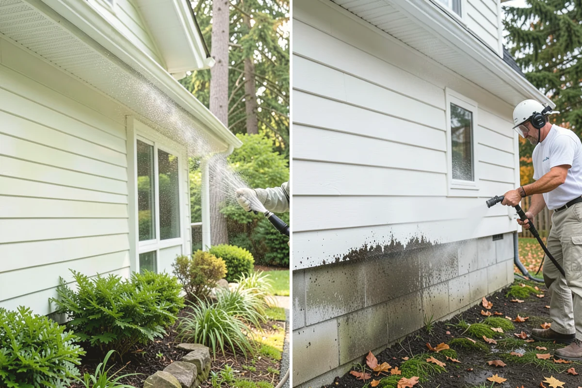 Entrance Canopy Cleaning in Issaquah, King County, WA - Protect the entry area and stage safe overhead access