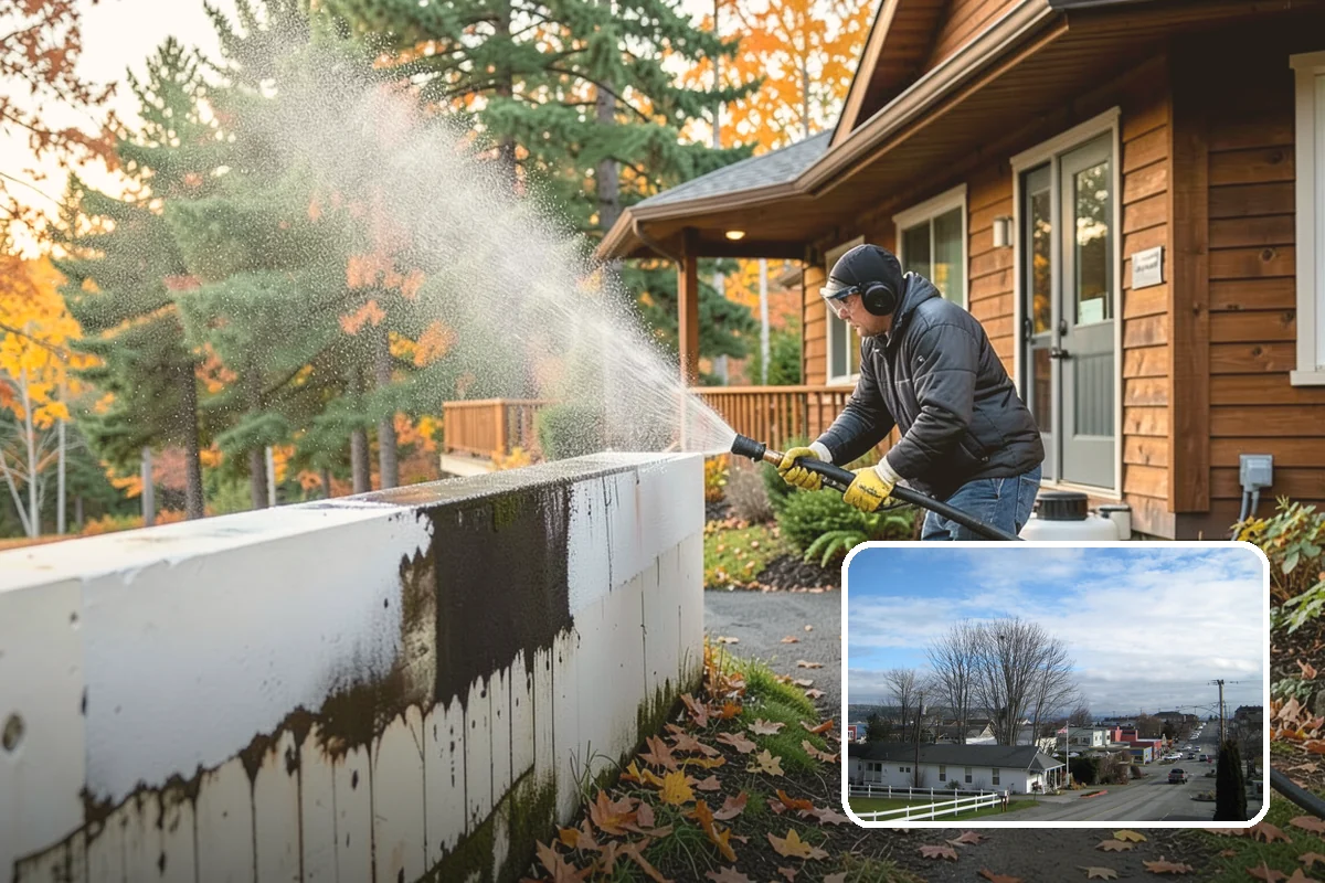 Entrance Canopy Cleaning in Langley, Island County, WA - Brightens the canopy underside that visitors see first
