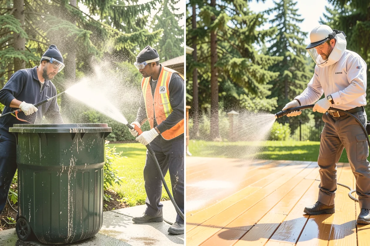 Entrance Canopy Cleaning in Langley, Island County, WA - Protect the entry area and stage safe overhead access