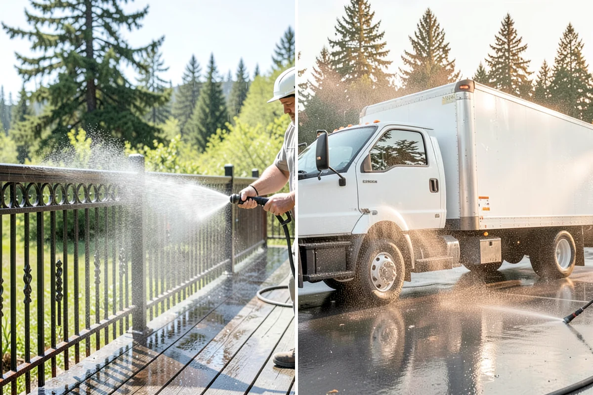 Entrance Canopy Cleaning in Lyman, Skagit County, WA - Protect the entry area and stage safe overhead access
