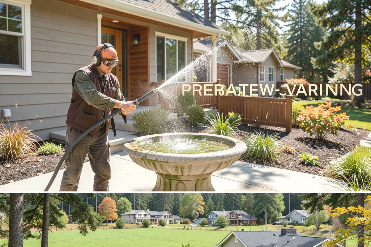 Entrance Canopy Cleaning in Lyman, Skagit County, WA - Spring cleaning clears the algae that accumulates over the wet winter, with a fall touch-up to remove seasonal debris.