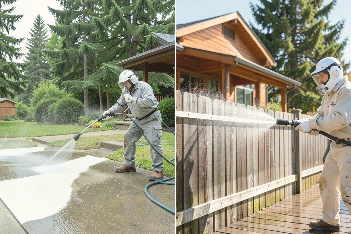 Entrance Canopy Cleaning in Lynnwood, Snohomish County, WA - Protect the entry area and stage safe overhead access