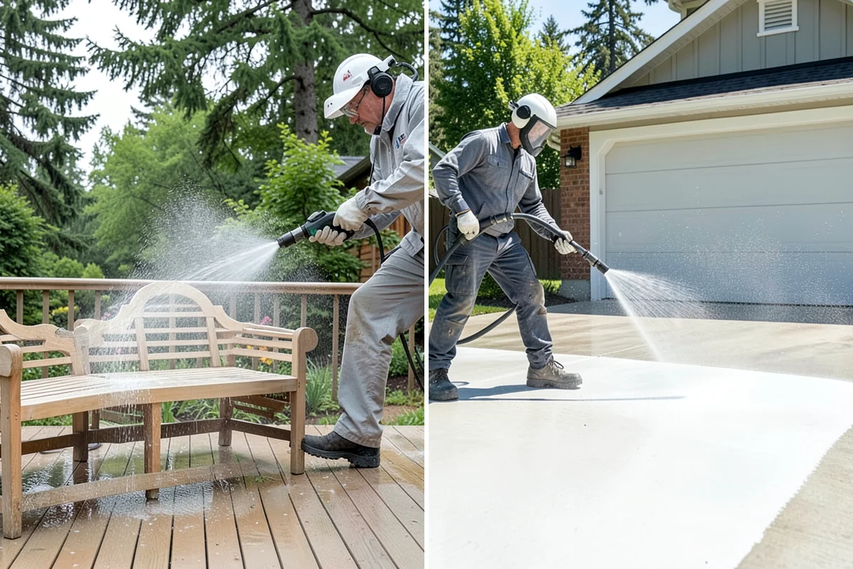 Entrance Canopy Cleaning in Maple Valley, King County, WA - Protect the entry area and stage safe overhead access