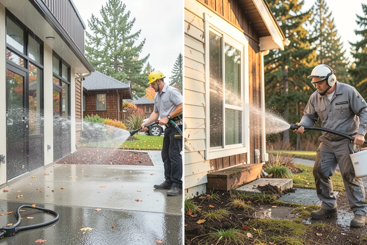Entrance Canopy Cleaning in Mill Creek, Snohomish County, WA - Protect the entry area and stage safe overhead access
