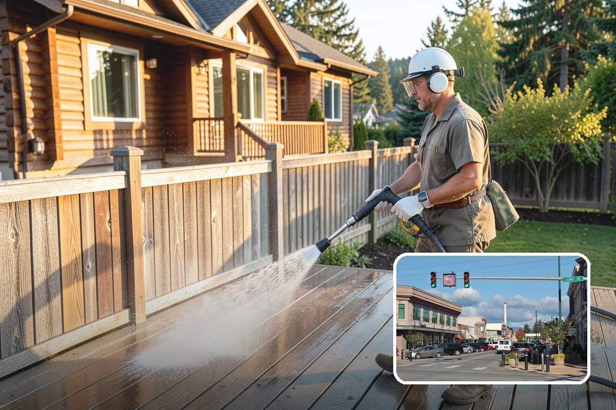 Entrance Canopy Cleaning in Monroe, Snohomish County, WA - Brightens the canopy underside that visitors see first