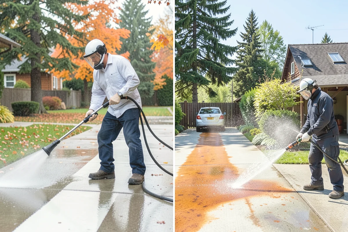 Entrance Canopy Cleaning in Monroe, Snohomish County, WA - Protect the entry area and stage safe overhead access