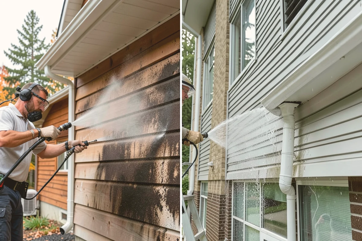 Entrance Canopy Cleaning in Newcastle, King County, WA - Protect the entry area and stage safe overhead access
