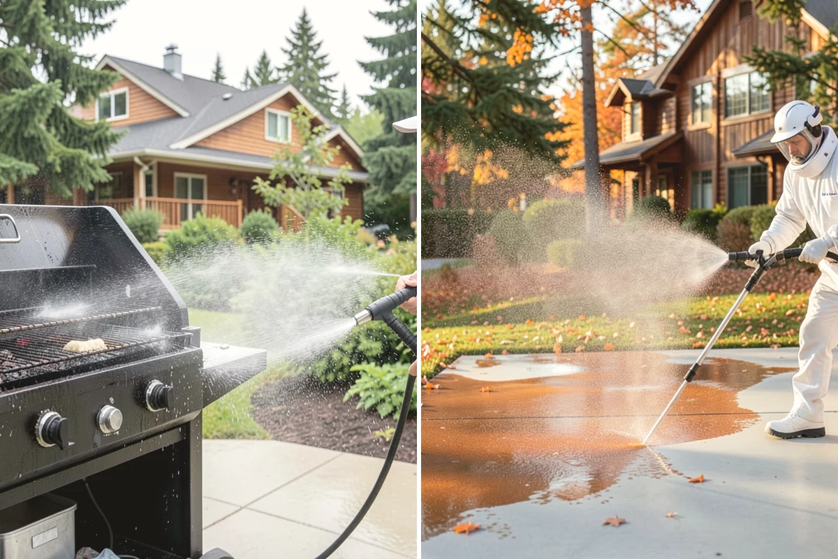 Entrance Canopy Cleaning in North Bend, King County, WA - Protect the entry area and stage safe overhead access