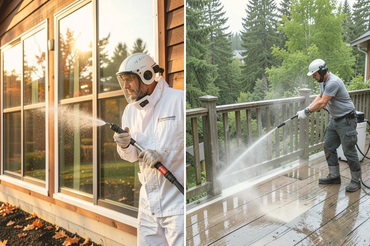 Entrance Canopy Cleaning in Orting, Pierce County, WA - Protect the entry area and stage safe overhead access