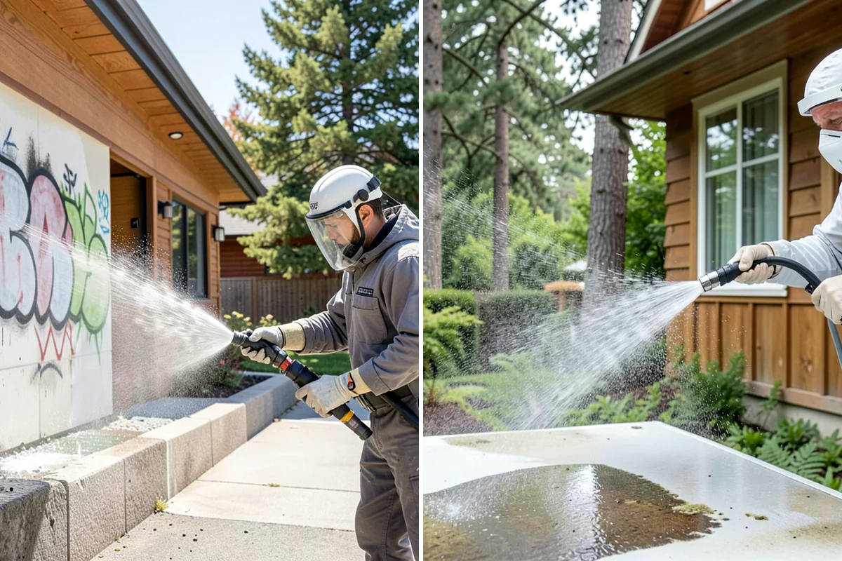 Entrance Canopy Cleaning in Puyallup, Pierce County, WA - Protect the entry area and stage safe overhead access